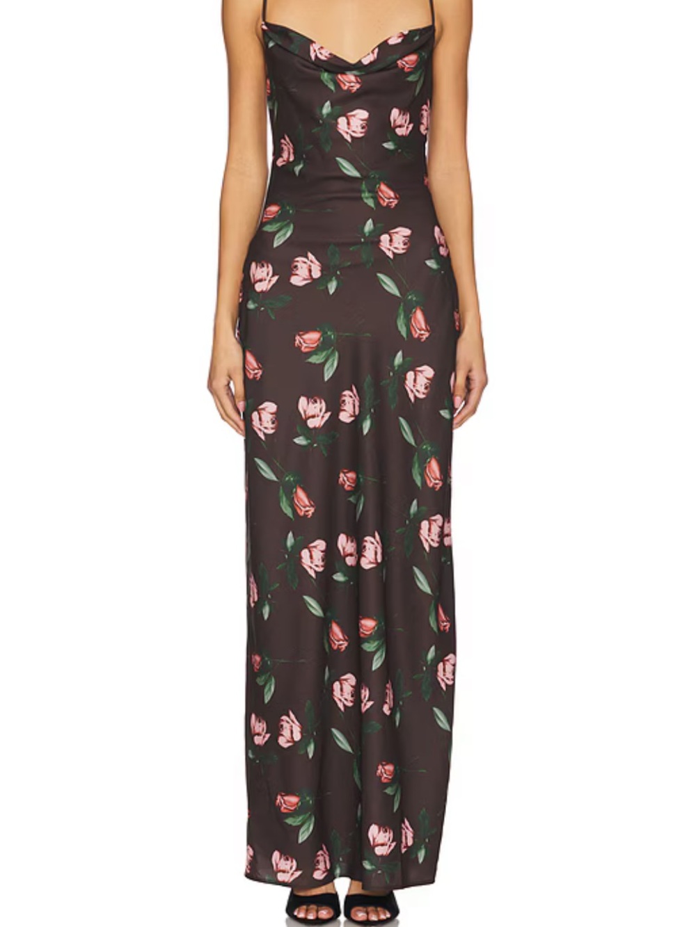 Revolve Desiree Maxi Dress in Brown Floral